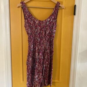 Maroon floral print top - Small